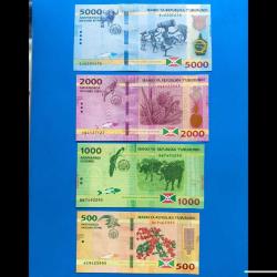 Burundi 500-1000-2000-5000 frank set Çil / UNC