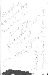 Mahfi Ayral Macbeth’den Bir Sahne İmzalı (8.5 X 13.5cm) 1978