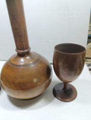 RF32-----İKİ ADET KADEHİ İLE AHŞAP KARAF