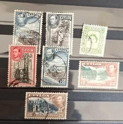 İngiliz Sömürgesi Seylan-1938_ damgalı pullar