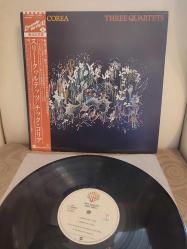 Chick Korea - Three Quartets - 1981 Japonya  Basım  LP Plak Albüm - Obi'li