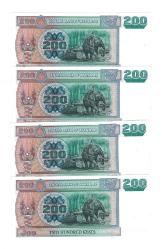 Myanmar 200 Kyats 2004 Seri Takipli (4 Adet ) ÇİL YKP8446