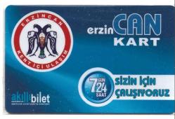 K = ULAŞIM  KARTI ( ERZİNCAN ) CAN  KART ( KULLANILMAMIŞ ) SIFIR ve NADİR