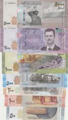 SURİYE FARKLI YILLAR 50-100-200-500-1000 - 2000 ve 5000 PAUNDS -TAKIM / ÇİL KONDİSYON