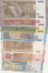 SURİYE FARKLI YILLAR 50-100-200-500-1000 - 2000 ve 5000 PAUNDS -TAKIM / ÇİL KONDİSYON