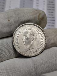 1941 Yılı Gümüş 1 Lira (İnönü) Çil