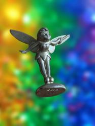 1960'lar Vintage Lisanslı,damgalı Orijinal Disney Tinker Bell Pirinç Figür.