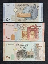 SURİYE 50-100-200 Pound 3'LÜ SET ÇİL KAĞIT PARA