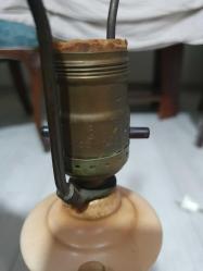 70 yillik Antika degerinde USA Menseli Cift Porselen Abajur