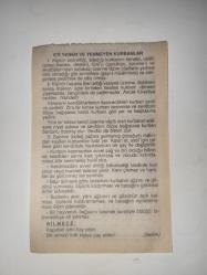 10 Kasım 2009-Orijinal Takvim Yaprağı-Doğum Günü-Söz,Nişan,Nikâh,Düğün ve Önemli Günler Hediyesi-Fazilet Takvimi-Ayet(Hadis)(Hadis-i Şerif,Sahih-i Buhari ve Müslim)-Atatürk'ün Ölümü(1938)-Eti Yenen Ve Yenmeyen Kurbanlar
