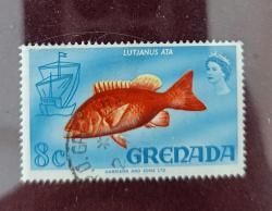 Karayip Denizi Grenada Adası- Damgalı pul