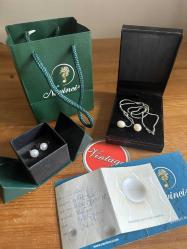 GERÇEK İNCİ TAKIM,Kolye ve Küpe 925 AYAR GÜMÜŞ