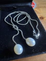 GERÇEK İNCİ TAKIM,Kolye ve Küpe 925 AYAR GÜMÜŞ