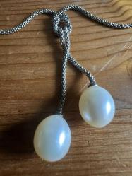 GERÇEK İNCİ TAKIM,Kolye ve Küpe 925 AYAR GÜMÜŞ