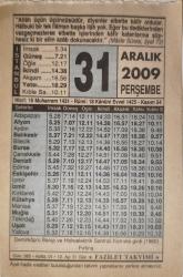 31 Aralık 2009-Orijinal Takvim Yaprağı-Doğum Günü-Söz,Nişan,Nikâh,Düğün ve Önemli Günler Hediyesi-Fazilet Takvimi-Ayet(Hadis)(Maide Suresi, Ayet 73)-Demirköprü Barajı Ve Hidroelektirik Santrali Hizmete Girdi (1960)-Dilin Bazı Afetleri