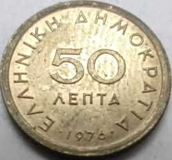 Yunanistan 1976 50 Lepta Markos Botsaris Temalı Bakır-Nikel