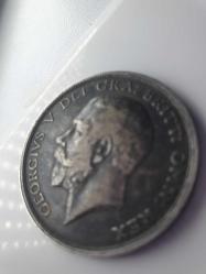 İngiliz kral V. George dönemi, gümüş para 925 ayar sterling  1915