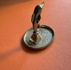 70'ler dönemi Koleksiyon Vintage orijinal Gümüş kaplama biblo/takı tabağı