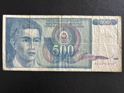 Yugoslavya 500 Dinar 1990. ÇT. Mavi Renk Daha Az Çıkar