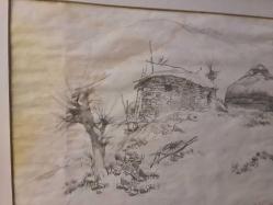 Dünyaca ünlü Kırgız ressam Kadir bekov'un karakalem çalışması