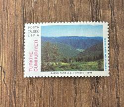 Türk Pulu - Turkish Stamp -  Postadan Geçmiş Pul Filateli - ILGAZ DAĞI MİLLİ PARKI TEMALI PUL, 25000 LİRA - Türkiye Cumhuriyeti - NOSTALJİK DOĞUM GÜNÜ HEDİYESİ