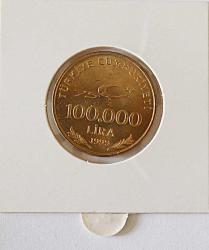 Türkiye Cumhuriyeti 1999 Yılı 100.000 Lira Cumhuriyetin 75. Yılı Hatıra Parası (1375)