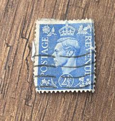 İngiltere Pulu - England Stamp - Postadan Geçmiş Pul Filateli - KRAL GEORGE VI. TEMALI PUL, 2 1/2 PARA - YABANCI PULLAR - NOSTALJİK DOĞUM GÜNÜ HEDİYESİ