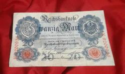 1910 D REİCH KAĞIT PARALAR 5 ADET 20 50 100 100 1000 RM
