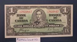 Canada - 1937 - 1 Dollars -King George - ÇÇT- KORNERS BORDERS ERRORS-