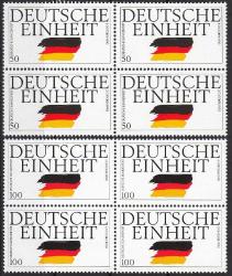 ALMANYA 1990 ALMANYA'NIN YENİDEN BİRLEŞMESİ TAM SERİ DÖRTLÜ BLOK MNH