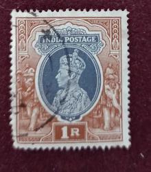 İngiliz Sömürgesi Hindistan 1938 Kral George VI  __ damgalı