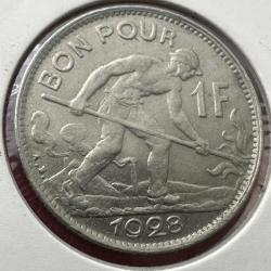 Lüksemburg 1 Frank 1928.  Çil. Kapamasında.