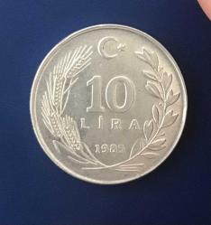 1985 CUMHURİYET MADENİ PARALARI  10 LİRA ÇİLLL