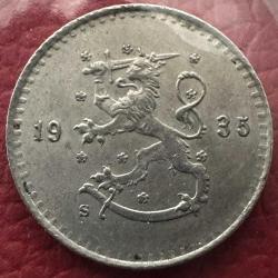 Finlandiya 25 Pennia 1935. Çil. Suomi. Karton Kapamasında.