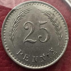 Finlandiya 25 Pennia 1935. Çil. Suomi. Karton Kapamasında.