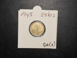 1945 YILINA AİT MADENİ 25 KURUŞ ( NİKEL ) ÇA(+)  TCM 5219