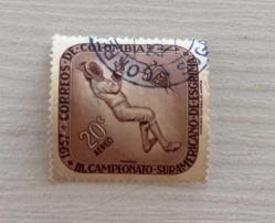 LOT.15 » Kolombiya Damgası Scott #C305, Nane Menteşeli