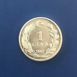 1987 CUMHURİYET MADENİ PARALARI 1 LİRA  ÇİLLL