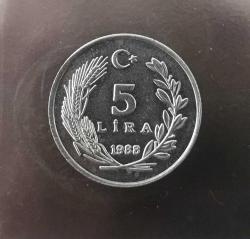 1988 CUMHURİYET MADENİ PARALARI 5 LİRA ÇİLLL