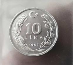 1988 CUMHURİYET MADENİ PARALARI 10 LİRA ÇİLLL