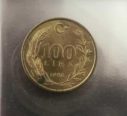 1988 CUMHURİYET MADENİ PARALARI 100 LİRA ÇİLLL / KÜÇÜK