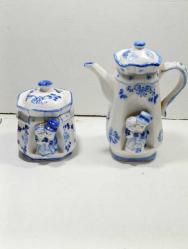 P94---HOLLANDA PORSELEN DEKORLUK DEMLİK VE ŞEKERLİK