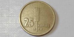 TÜRKİYE CUMHURİYETİ 1944 25 KURUŞ ( ÇÇT)