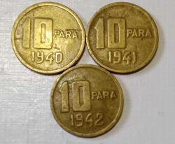 TÜRKİYE CUMHURİYETİ 1940-41-42 YILLARI  10 PARA (ÇT)