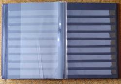 LEUCHTTRUM 32 YAPRAK 64 SAYFA, SİYAH ZEMİN, ASETAT AYRAÇLI, ASETAT BANTLI, ÇOK TEMİZ KULLANILMIŞ, DEĞERLİ  PULLAR İÇİN BÜYÜK BOY DEFTER.