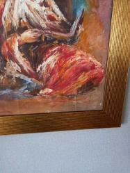 68x47cm eski İmzalı yagliboya tablo.