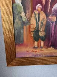 60x47cm cm eski İmzalı yagliboya tablo.