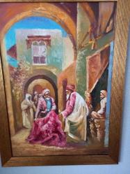 66x49cm eski yağlıboya İmzalı tablo