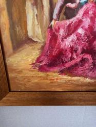 66x49cm eski yağlıboya İmzalı tablo