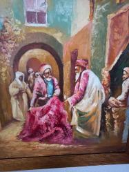 66x49cm eski yağlıboya İmzalı tablo